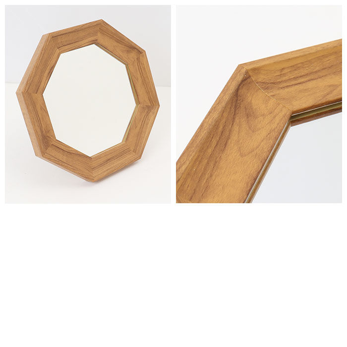 BACKYARD FAMILY「八角形 鏡 木製 通販 卓上 ミラー 壁掛け 卓上ミラー ウォールミラー スタンドミラー 八角鏡」|その他|