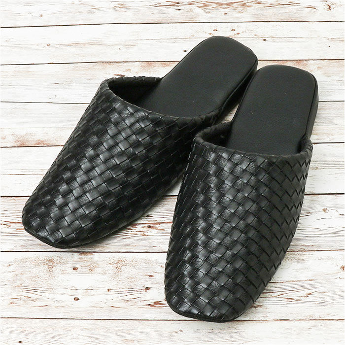 BACKYARD FAMILY「スリッパ おしゃれ 来客用 通販 モダン 上品 合皮 抗菌 テクセレ L サイズ ルームシューズ」|ルームシューズ|