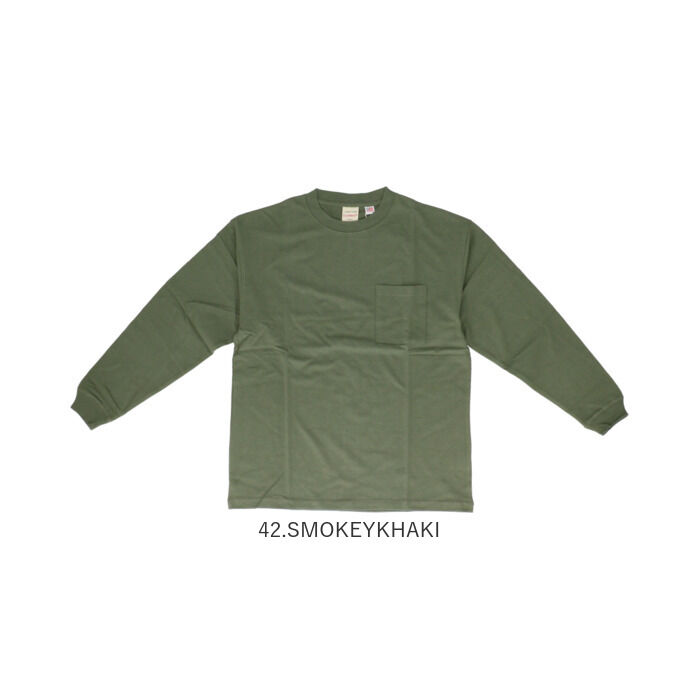 BACKYARD FAMILY「メンズ 長袖tシャツ 通販 BIGTシャツ 男性 ロングスリープ ポケット付 袖リブ 長袖Tシャツ」|Tシャツ・カットソー|