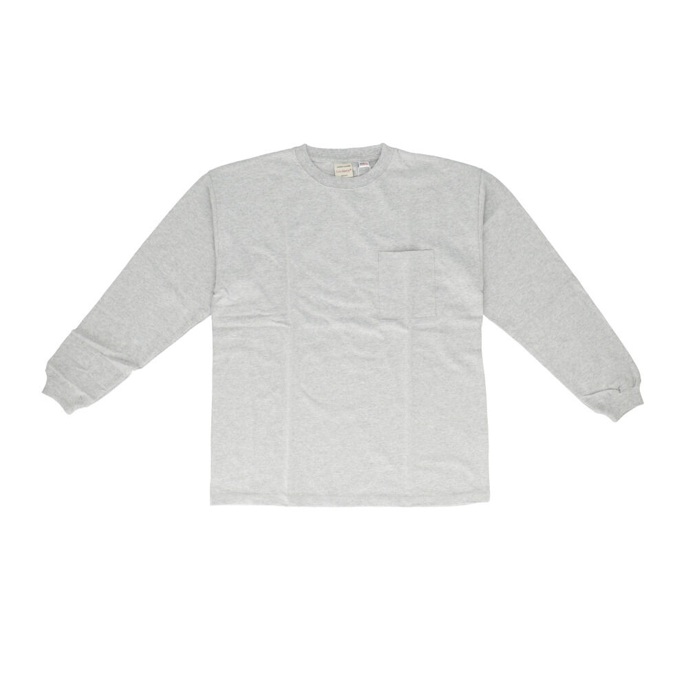 BACKYARD FAMILY「メンズ 長袖tシャツ 通販 BIGTシャツ 男性 ロングスリープ ポケット付 袖リブ 長袖Tシャツ」|Tシャツ・カットソー|グレー2