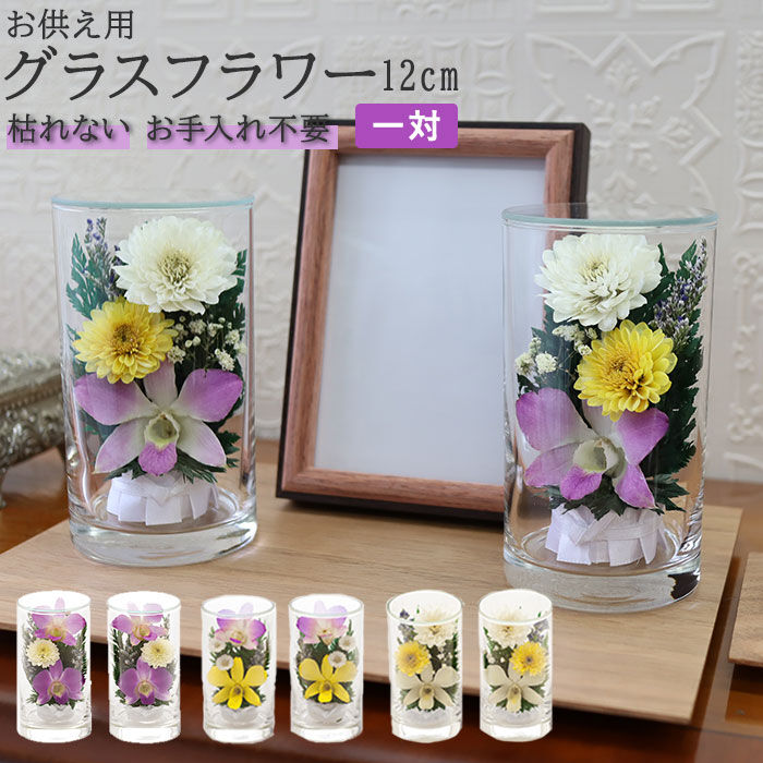 BACKYARD FAMILY「プリザーブドフラワー 仏花 ケース入り 通販 高さ12cm ボトルフラワー グラスフラワー」|その他|
