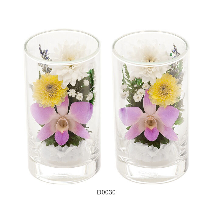 BACKYARD FAMILY「プリザーブドフラワー 仏花 ケース入り 通販 高さ12cm ボトルフラワー グラスフラワー」|その他|