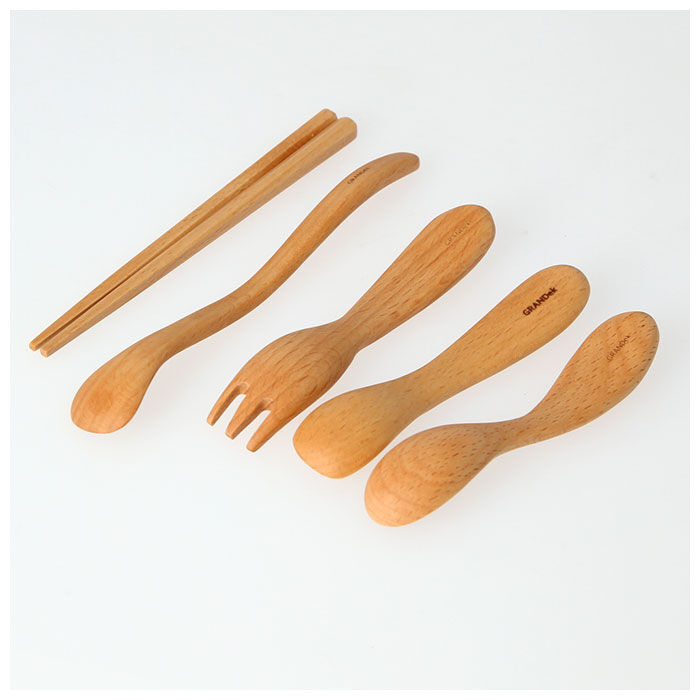 BACKYARD FAMILY「子供用食器セット 通販 GD09-SSH スプーン フォーク お食い初め 木製 木 おしゃれ 食器」|食器・キッチングッズ|