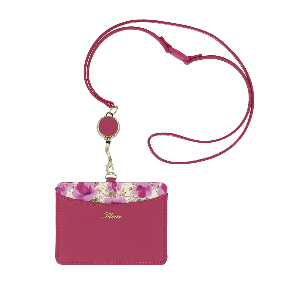 BACKYARD FAMILY「パスケース 定期入れ レディース 通販 花柄 リール付き カードケース カード入れ カードホルダー」|定期入れ|レッド2