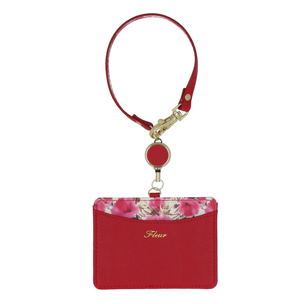 BACKYARD FAMILY「パスケース 定期入れ レディース 通販 花柄 リール付き カードケース カード入れ カードホルダー」|定期入れ|レッド3