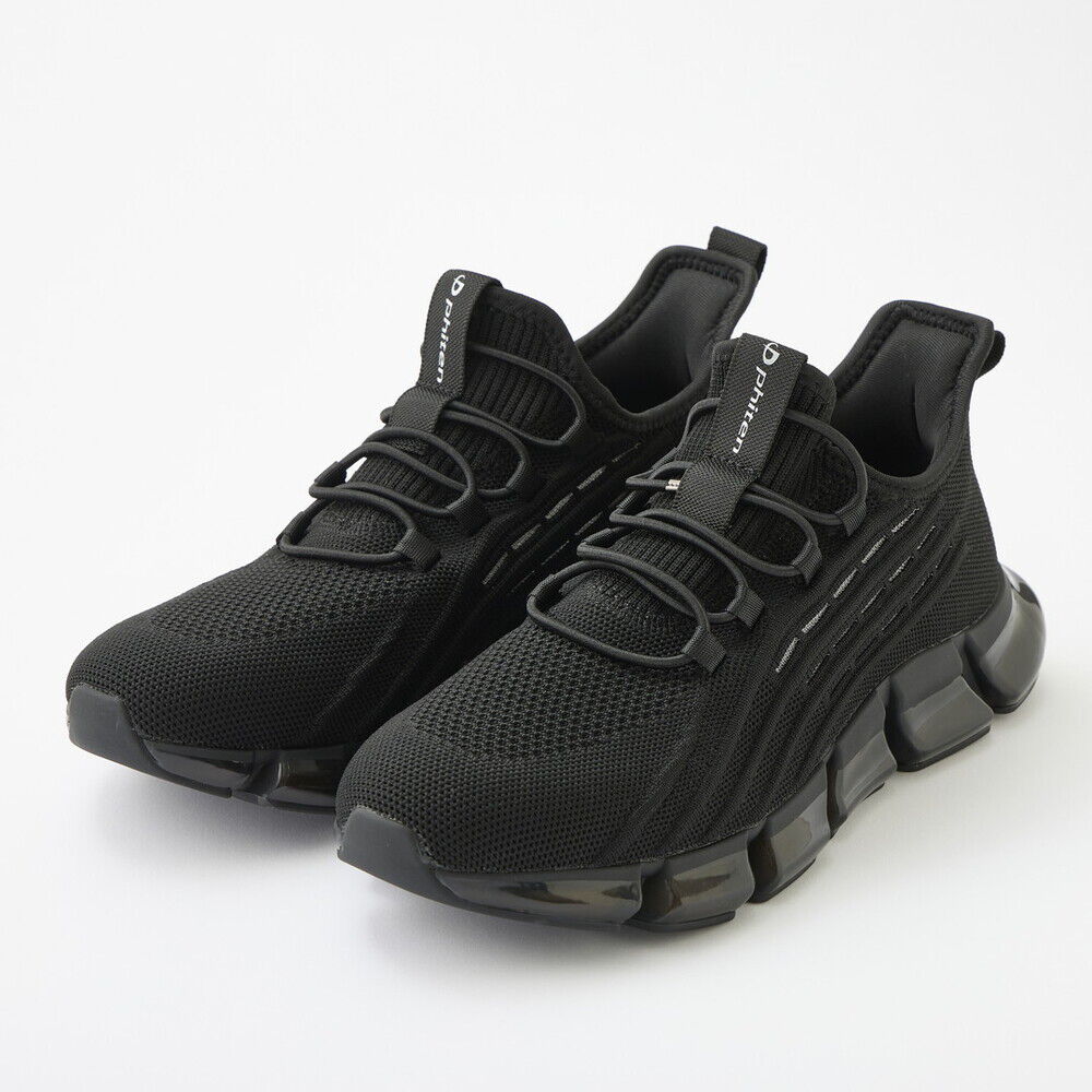 BACKYARD FAMILY「ファイテン スニーカー レディース 通販 phiten 靴 phl003 厚底 きれいめ 疲れない」|スリッポン|ブラック1