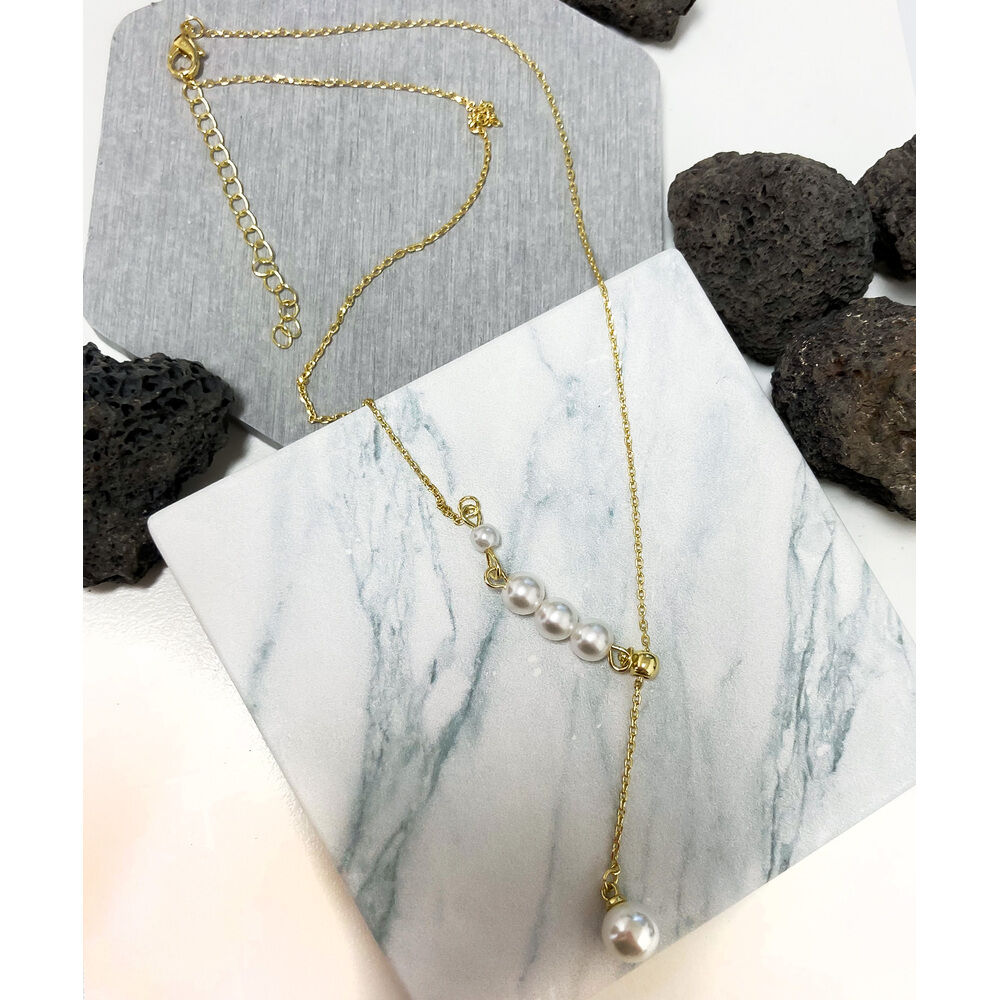 BACKYARD FAMILY「パール y字 ネックレス 通販 ペンダント 首飾り ジュエリー アクセサリー レディース」|その他|ゴールド1