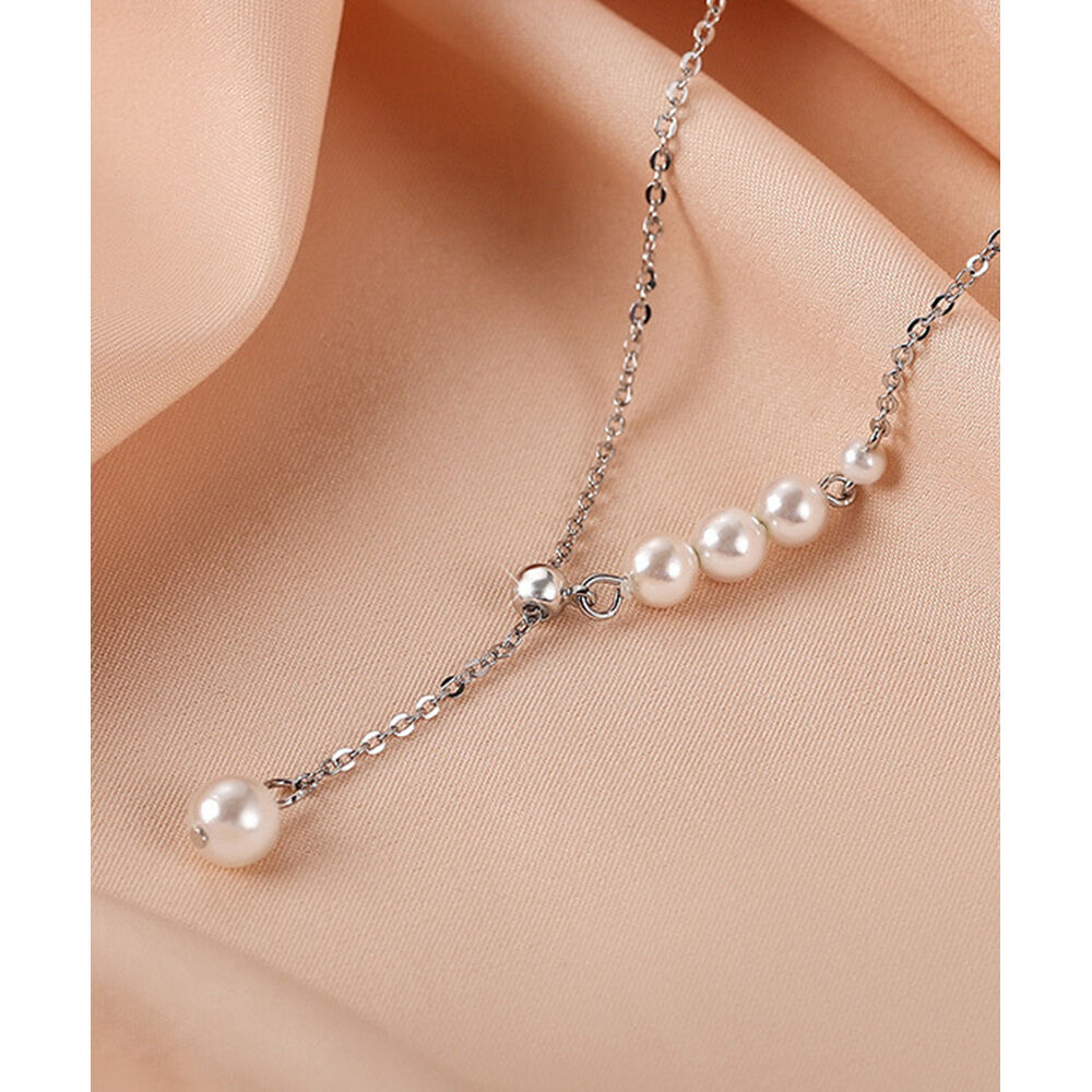 BACKYARD FAMILY「パール y字 ネックレス 通販 ペンダント 首飾り ジュエリー アクセサリー レディース」|その他|シルバー1