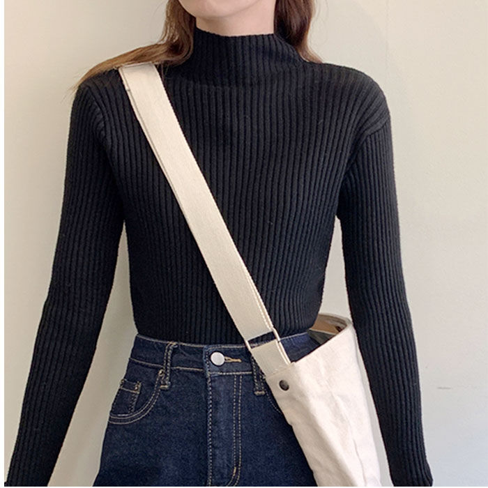 BACKYARD FAMILY「ニット トップス 冬 通販 リブニット ハイネック セーター 長袖 ハイネックニット」|ニット・セーター|