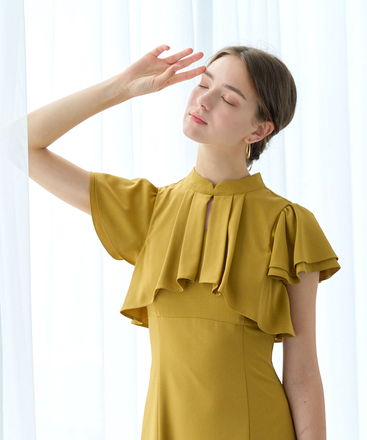 アンドクチュール「フリルケープ風ワンピース」|ワンピース|