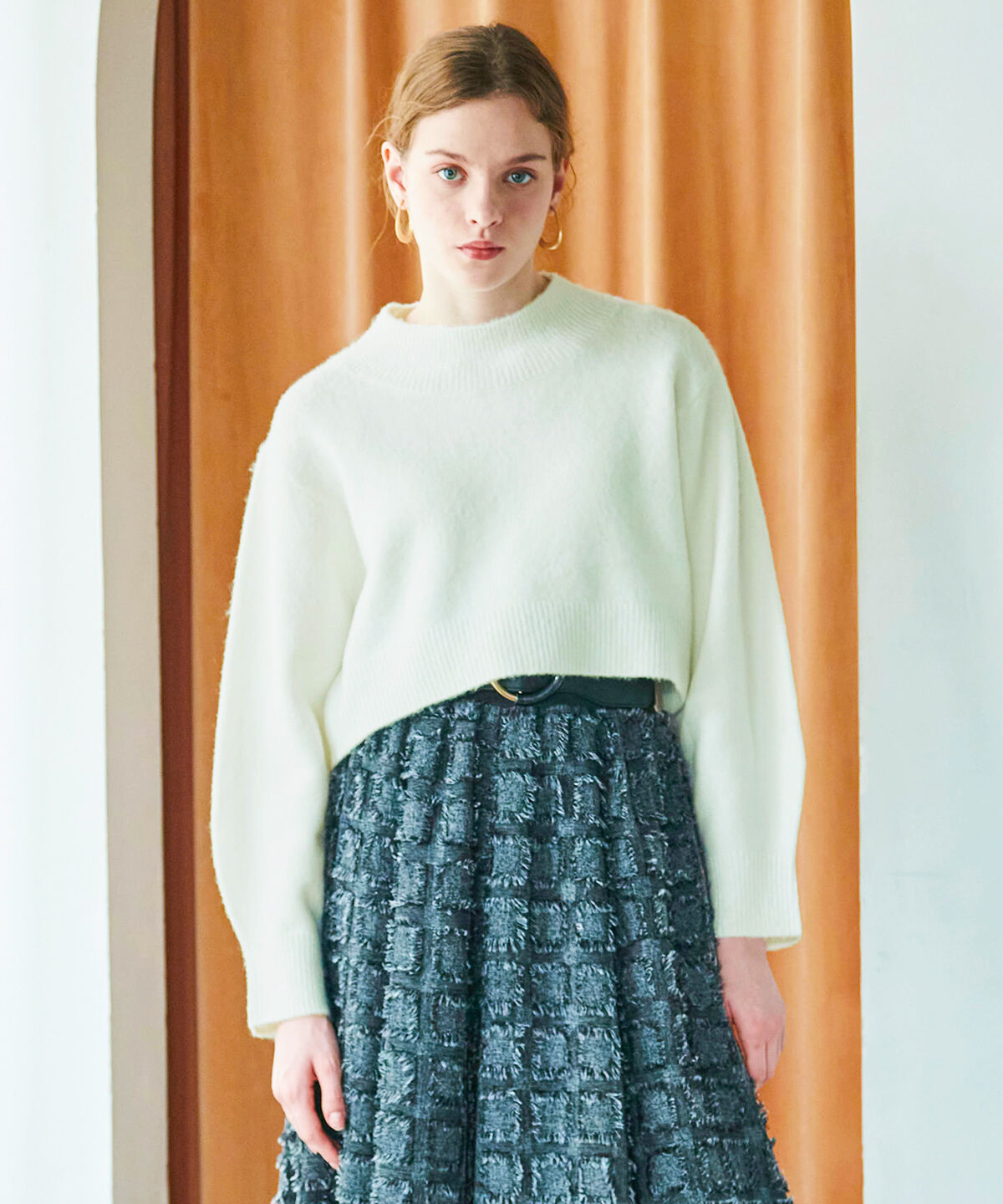 アンドクチュール「ウールMIXハイネックニットプルオーバー」|ニット・セーター|