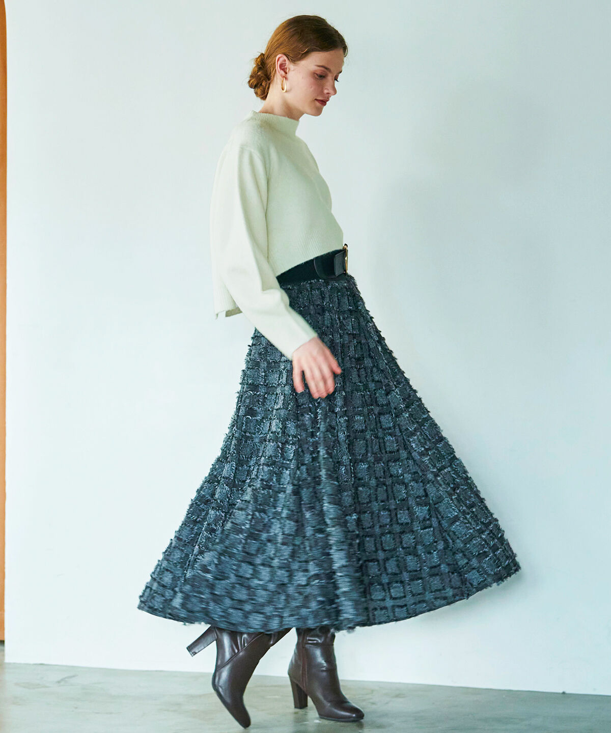 アンドクチュール「ウールMIXハイネックニットプルオーバー」|ニット・セーター|