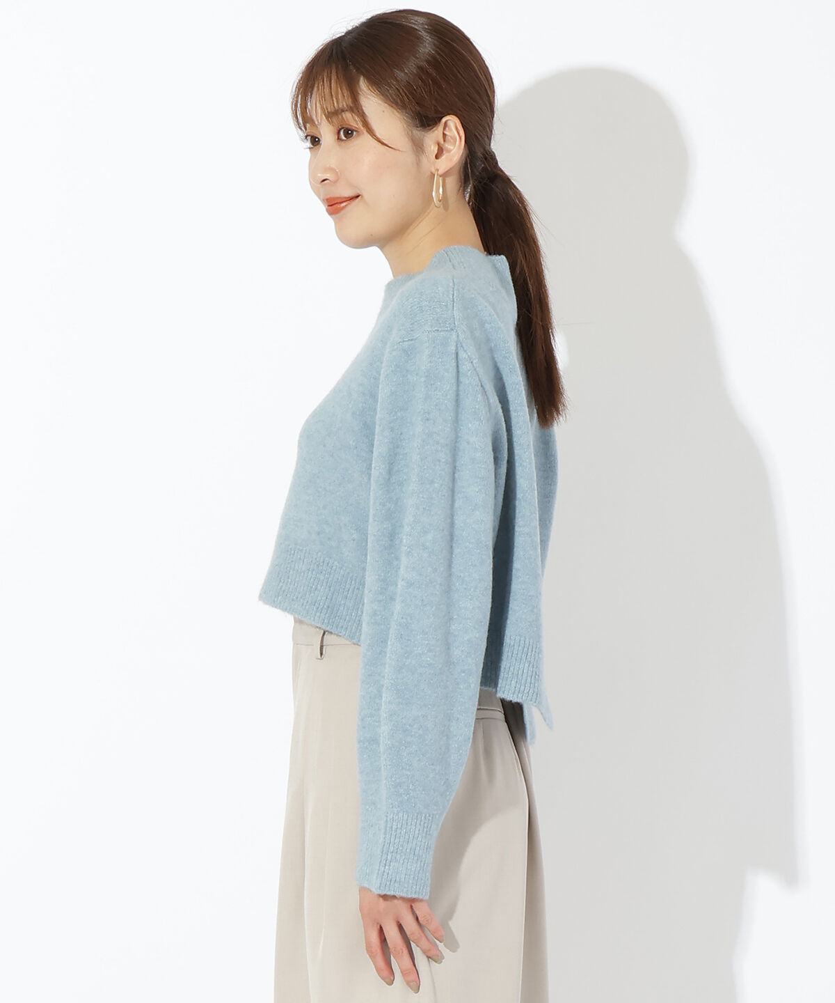 アンドクチュール「ウールMIXハイネックニットプルオーバー」|ニット・セーター|