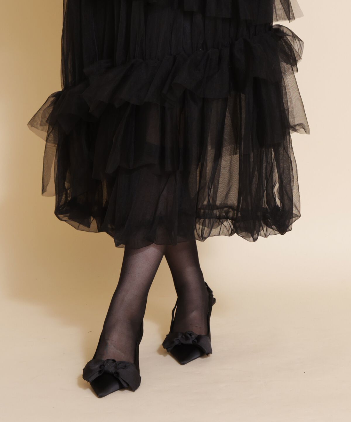 REDYAZEL「チュールフリルティアードスカート」|フレア|