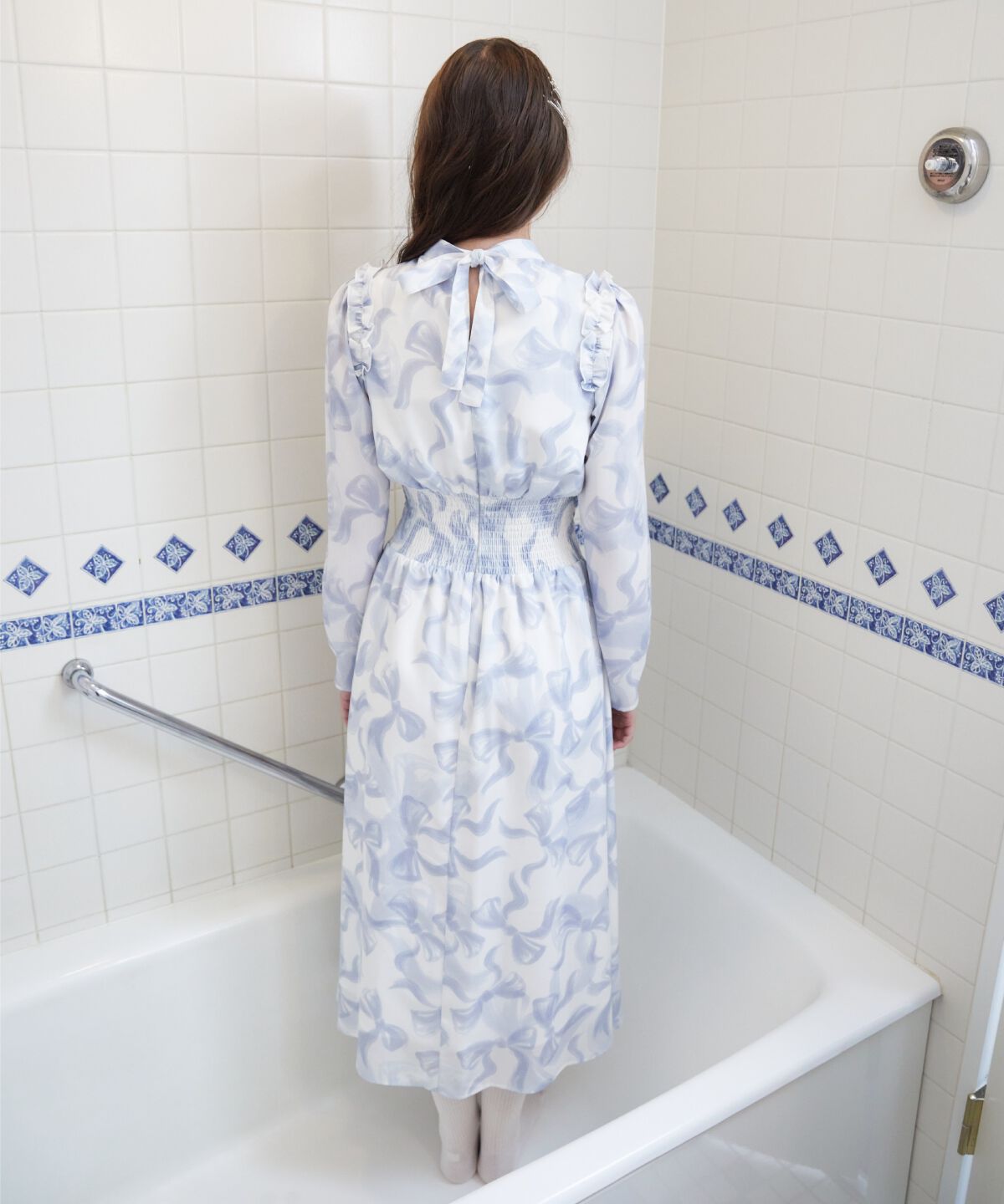 REDYAZEL「リボンプリントワンピース」|ワンピース|