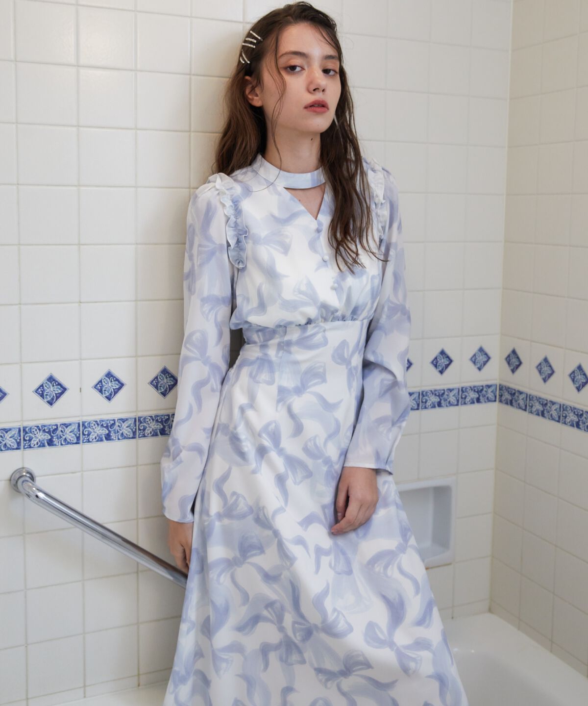 REDYAZEL「リボンプリントワンピース」|ワンピース|