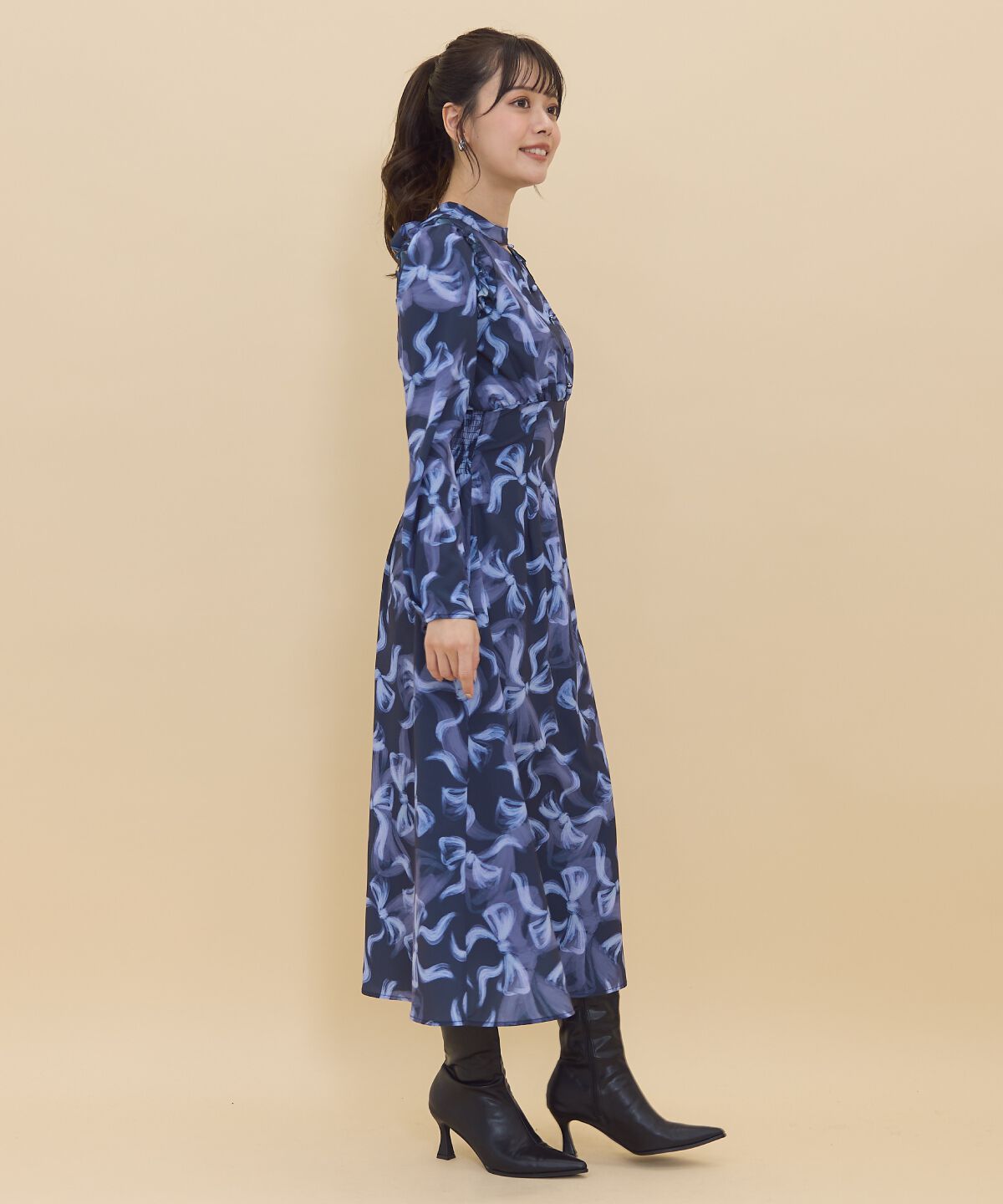 REDYAZEL「リボンプリントワンピース」|ワンピース|