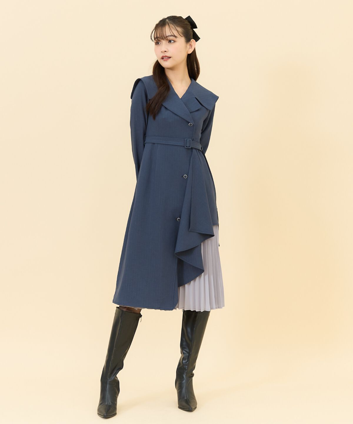 REDYAZEL「アシメデザインセーラープリーツワンピース」|ワンピース|ﾁｬｺｰﾙｸﾞﾚｰ