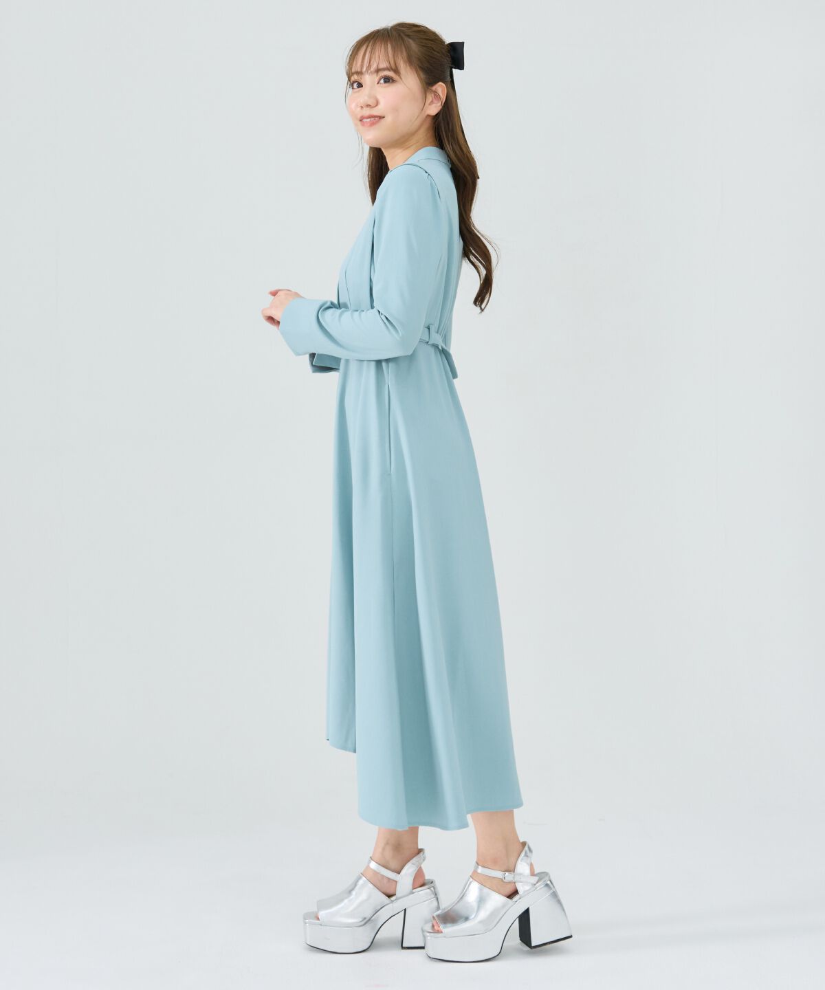 REDYAZEL「シャドウラメストライプカシュクールワンピース」|ワンピース|