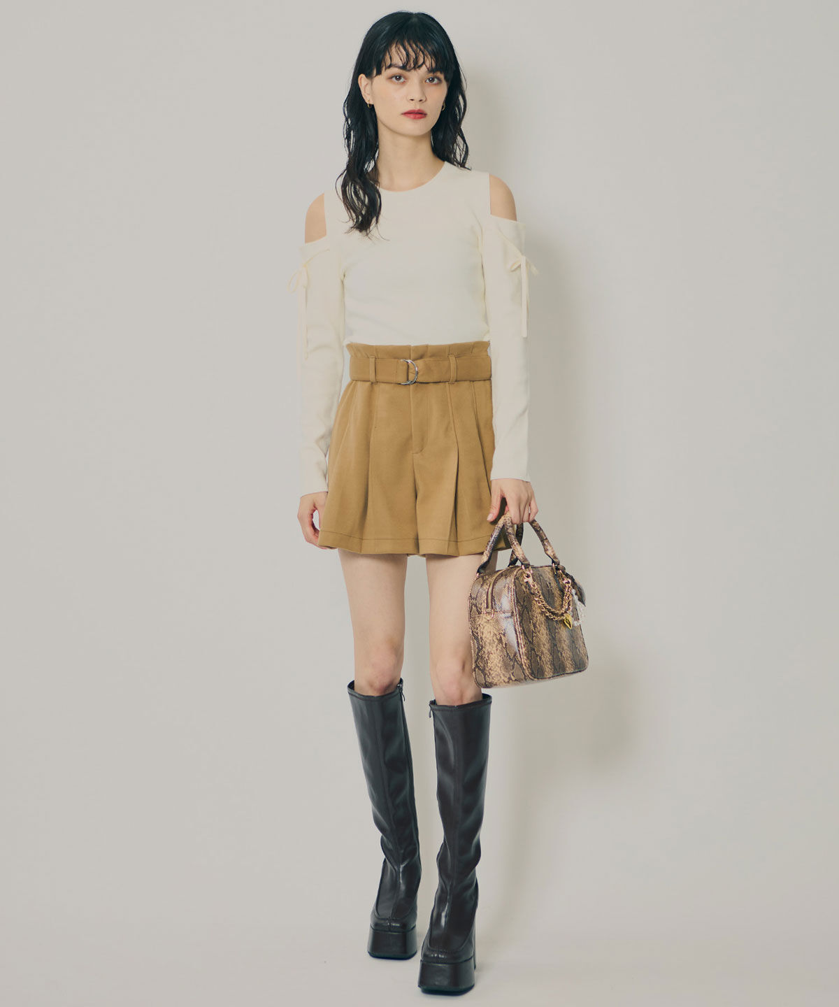 REDYAZEL「ウールライクタックショートパンツ」|キュロット|