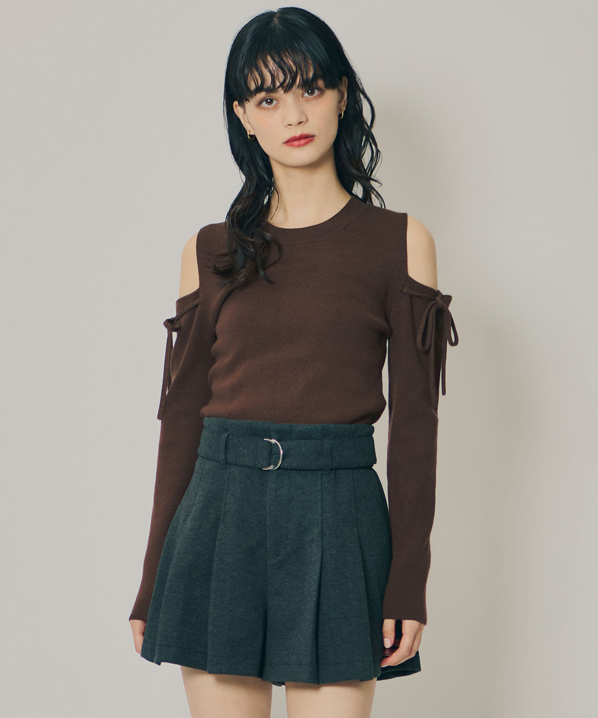 REDYAZEL「ウールライクタックショートパンツ」|キュロット|