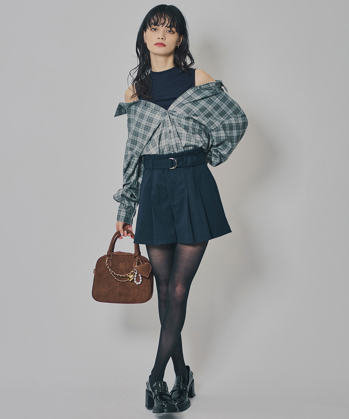 REDYAZEL「ウールライクタックショートパンツ」|キュロット|