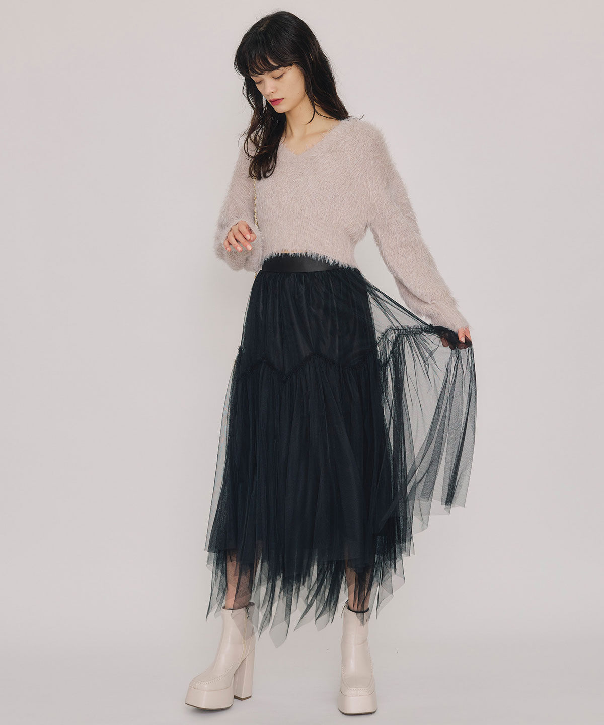 REDYAZEL「ラメシャギーニットプルオーバー」|ニット・セーター|