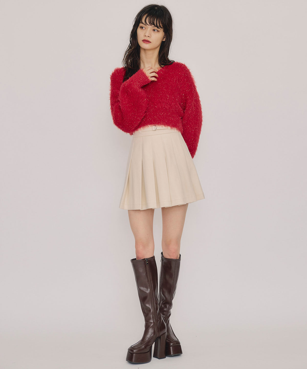 REDYAZEL「ラメシャギーニットプルオーバー」|ニット・セーター|