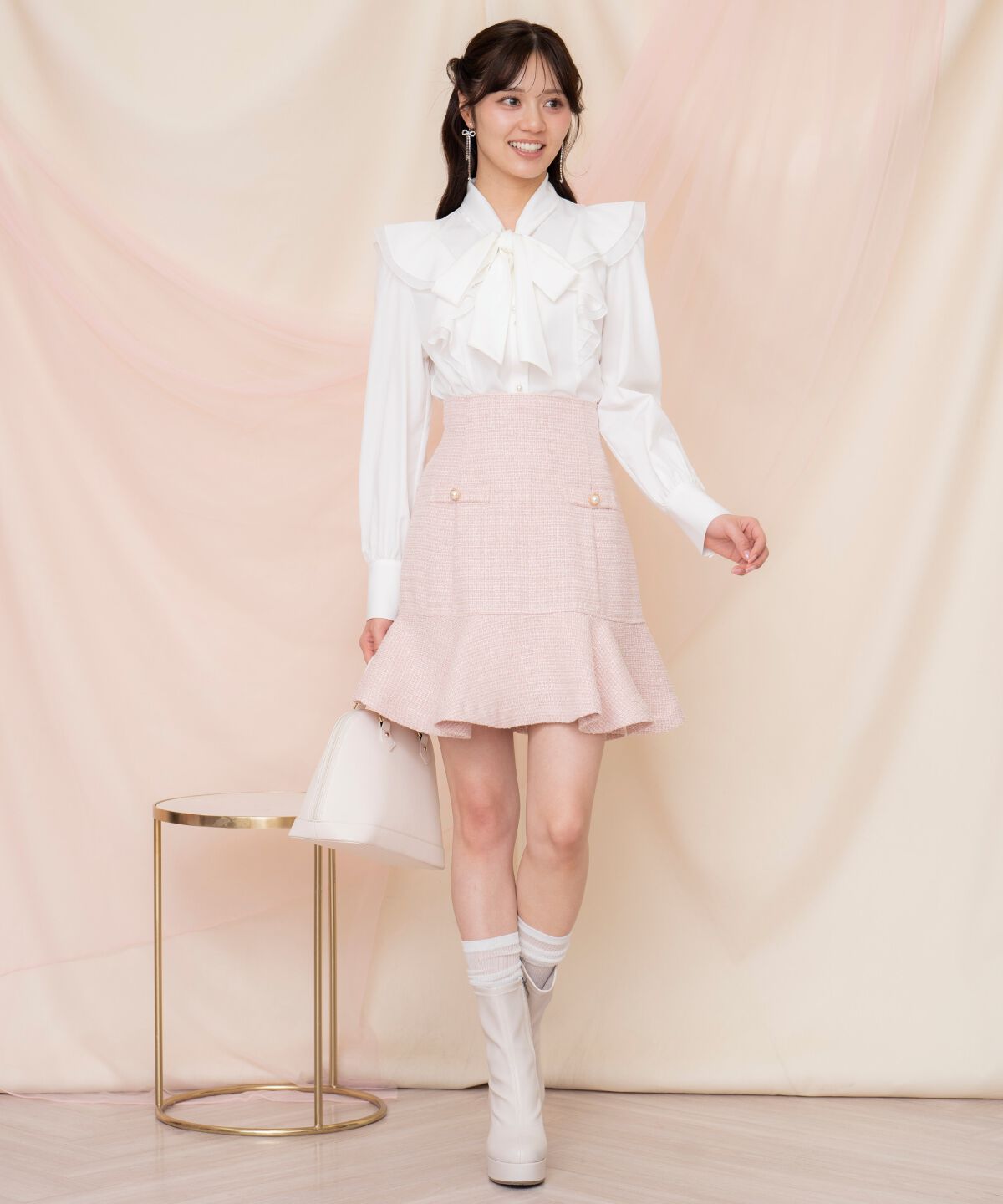 WILLSELECTION「ラメツイードフレアミニスカート」|フレア|