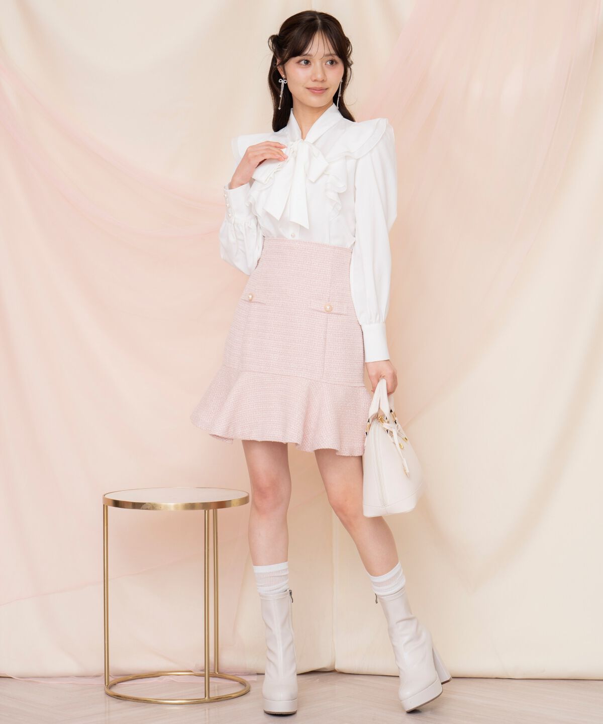 WILLSELECTION「ラメツイードフレアミニスカート」|フレア|