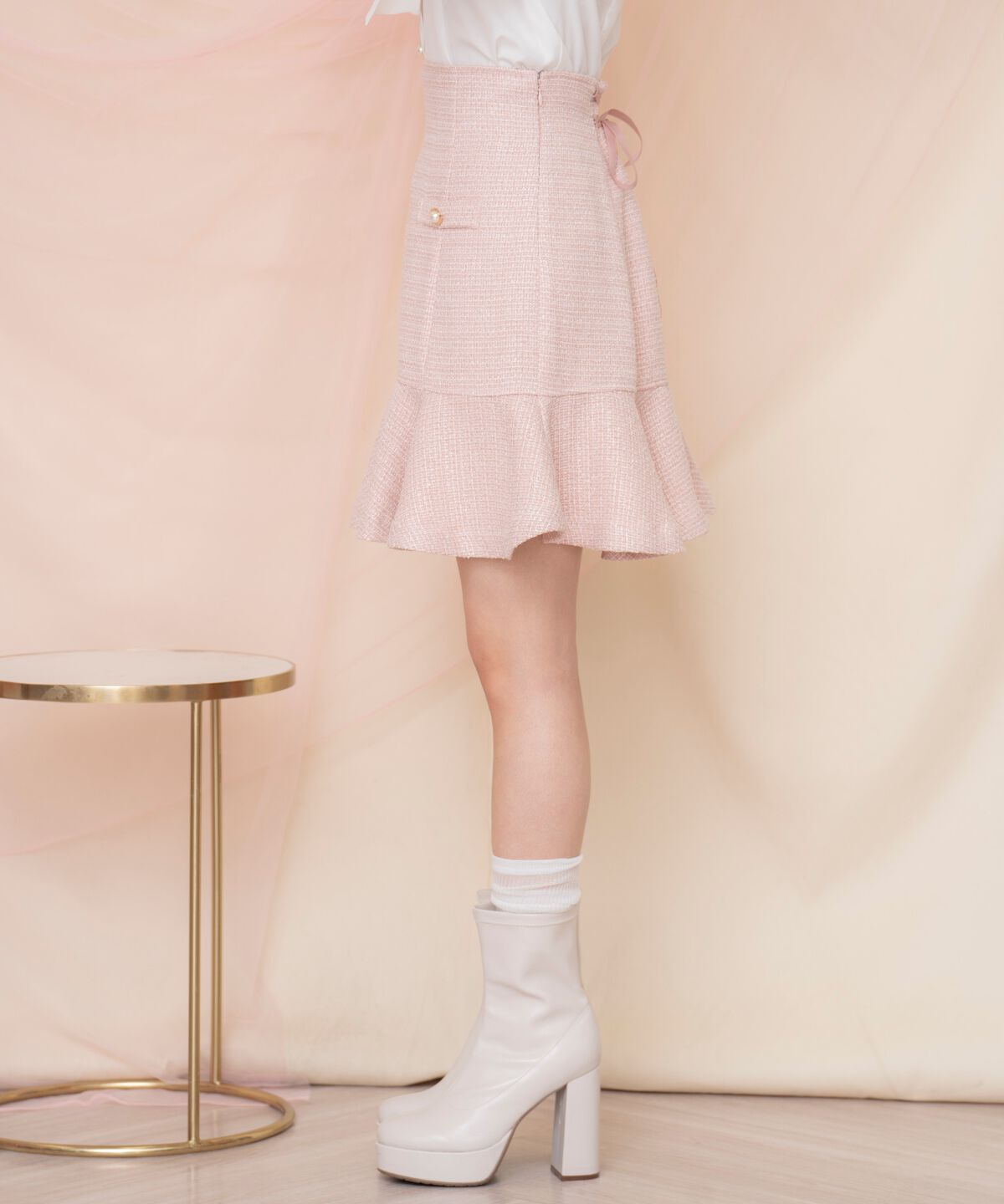 WILLSELECTION「ラメツイードフレアミニスカート」|フレア|