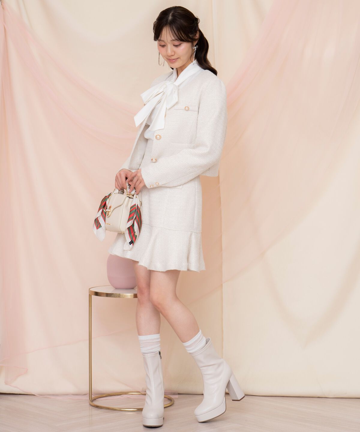 WILLSELECTION「ラメツイードノーカラージャケット」|ノーカラージャケット|