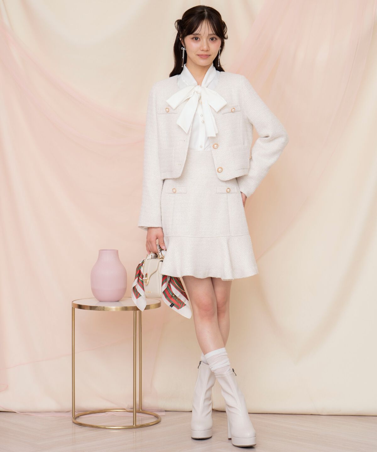 WILLSELECTION「ラメツイードノーカラージャケット」|ノーカラージャケット|