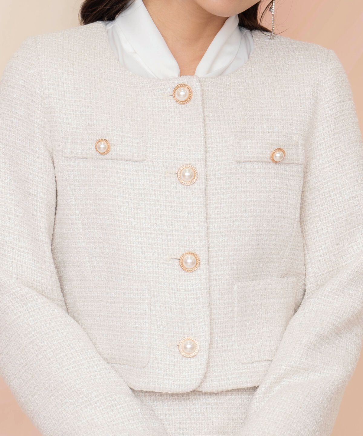 WILLSELECTION「ラメツイードノーカラージャケット」|ノーカラージャケット|