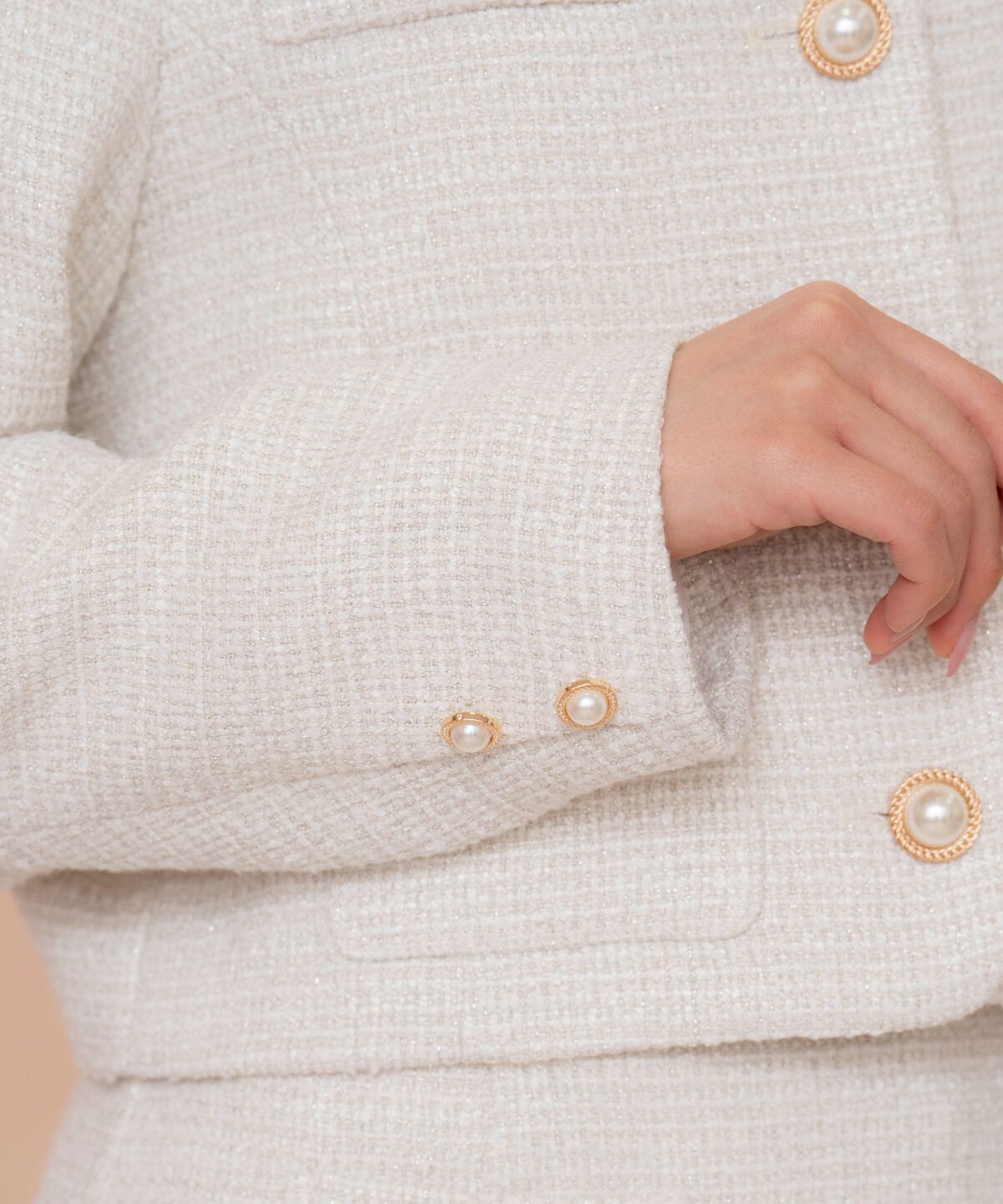 WILLSELECTION「ラメツイードノーカラージャケット」|ノーカラージャケット|