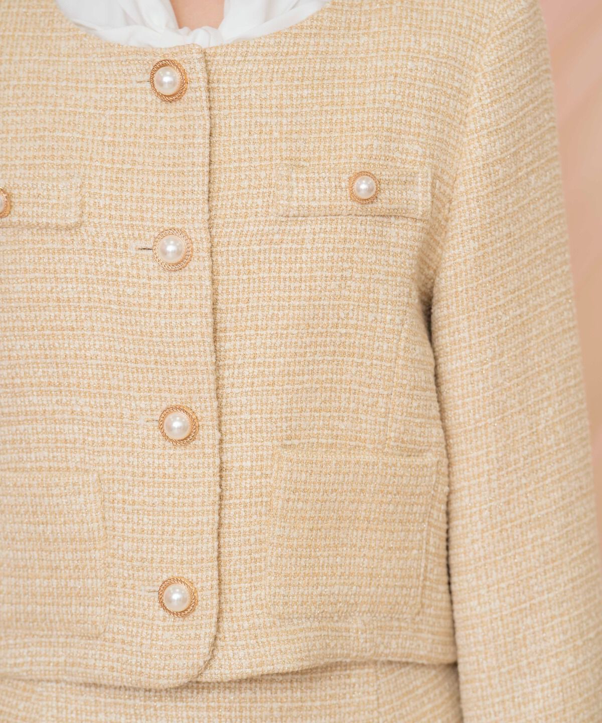 WILLSELECTION「ラメツイードノーカラージャケット」|ノーカラージャケット|