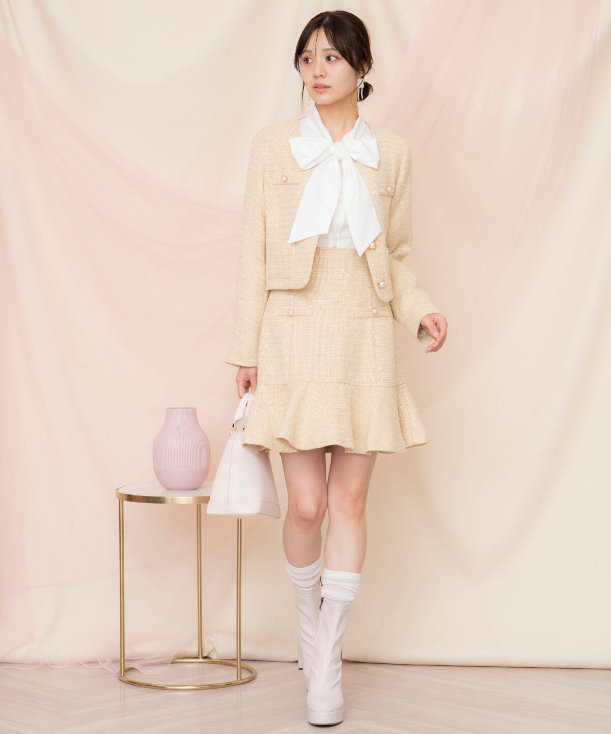 WILLSELECTION「ラメツイードノーカラージャケット」|ノーカラージャケット|