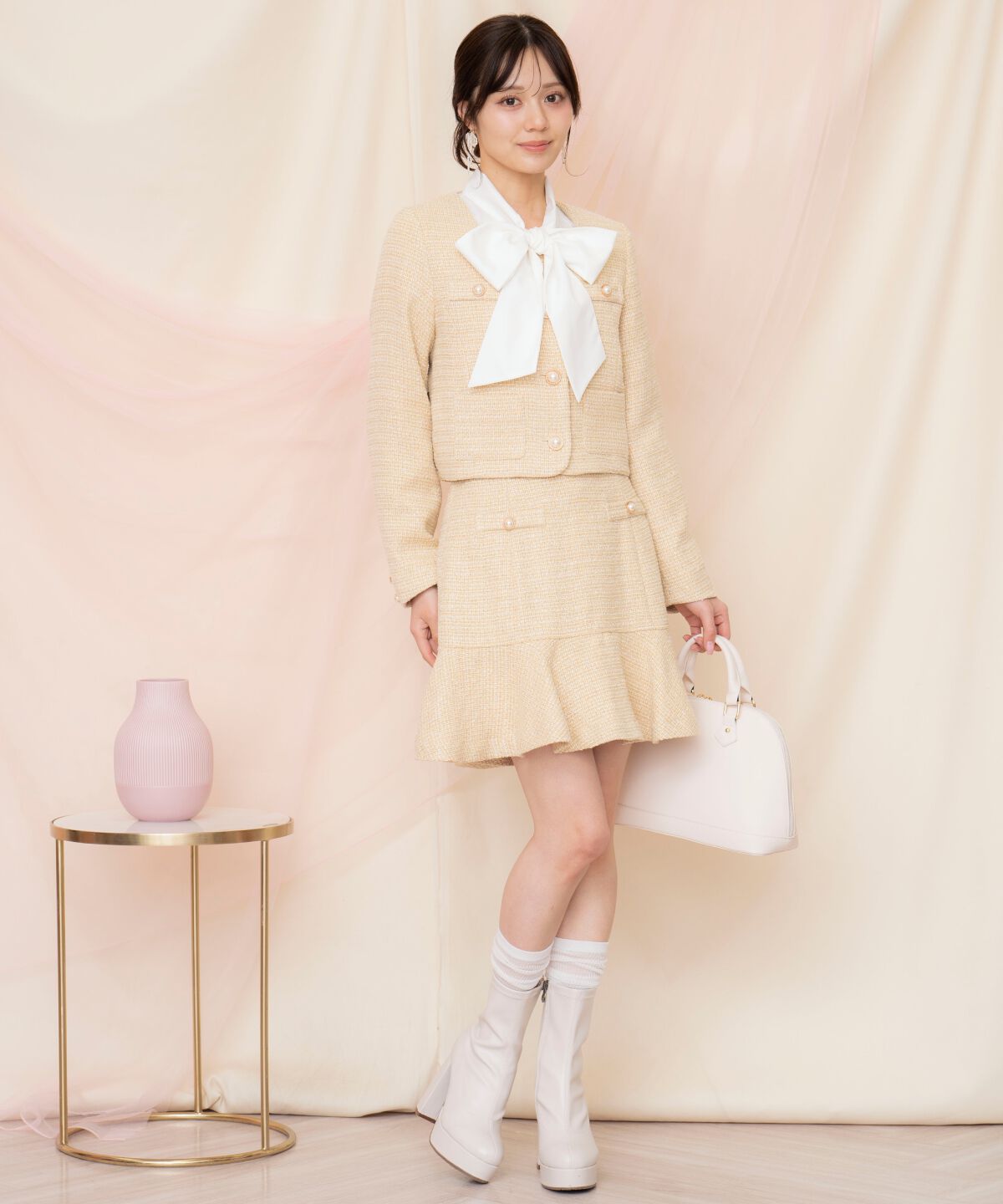 WILLSELECTION「ラメツイードノーカラージャケット」|ノーカラージャケット|