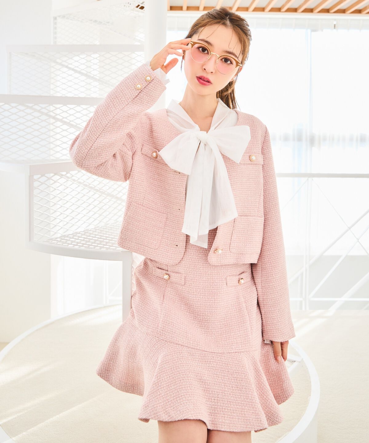 WILLSELECTION「ラメツイードノーカラージャケット」|ノーカラージャケット|