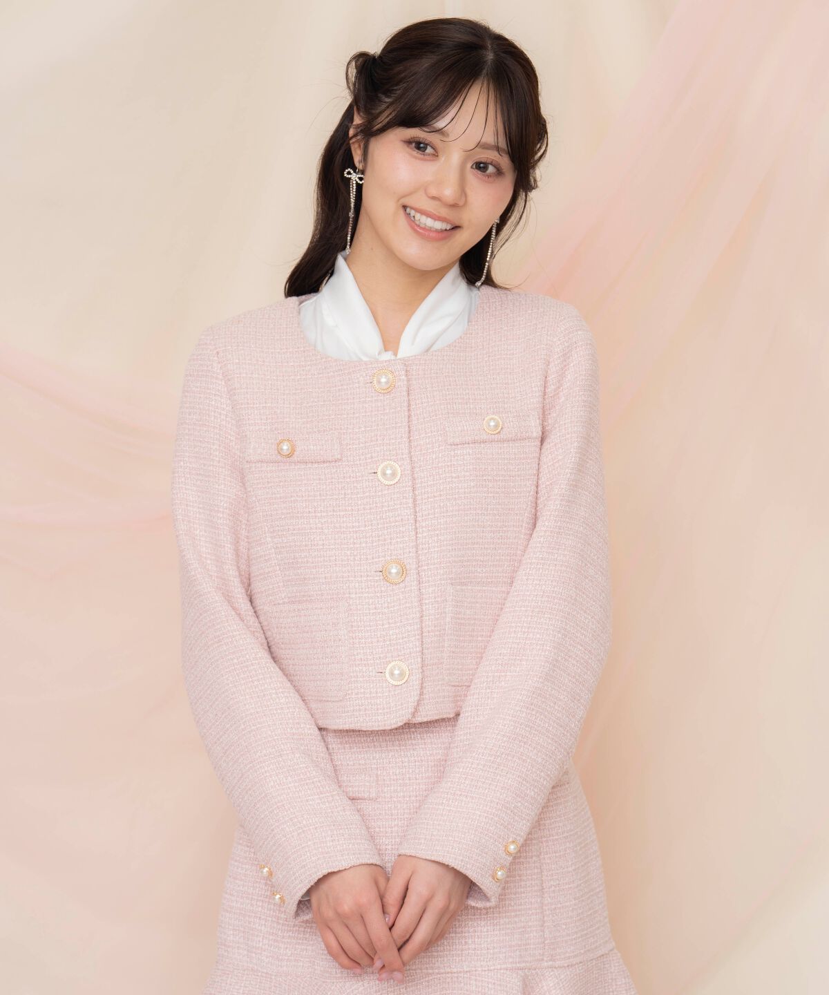 WILLSELECTION「ラメツイードノーカラージャケット」|ノーカラージャケット|