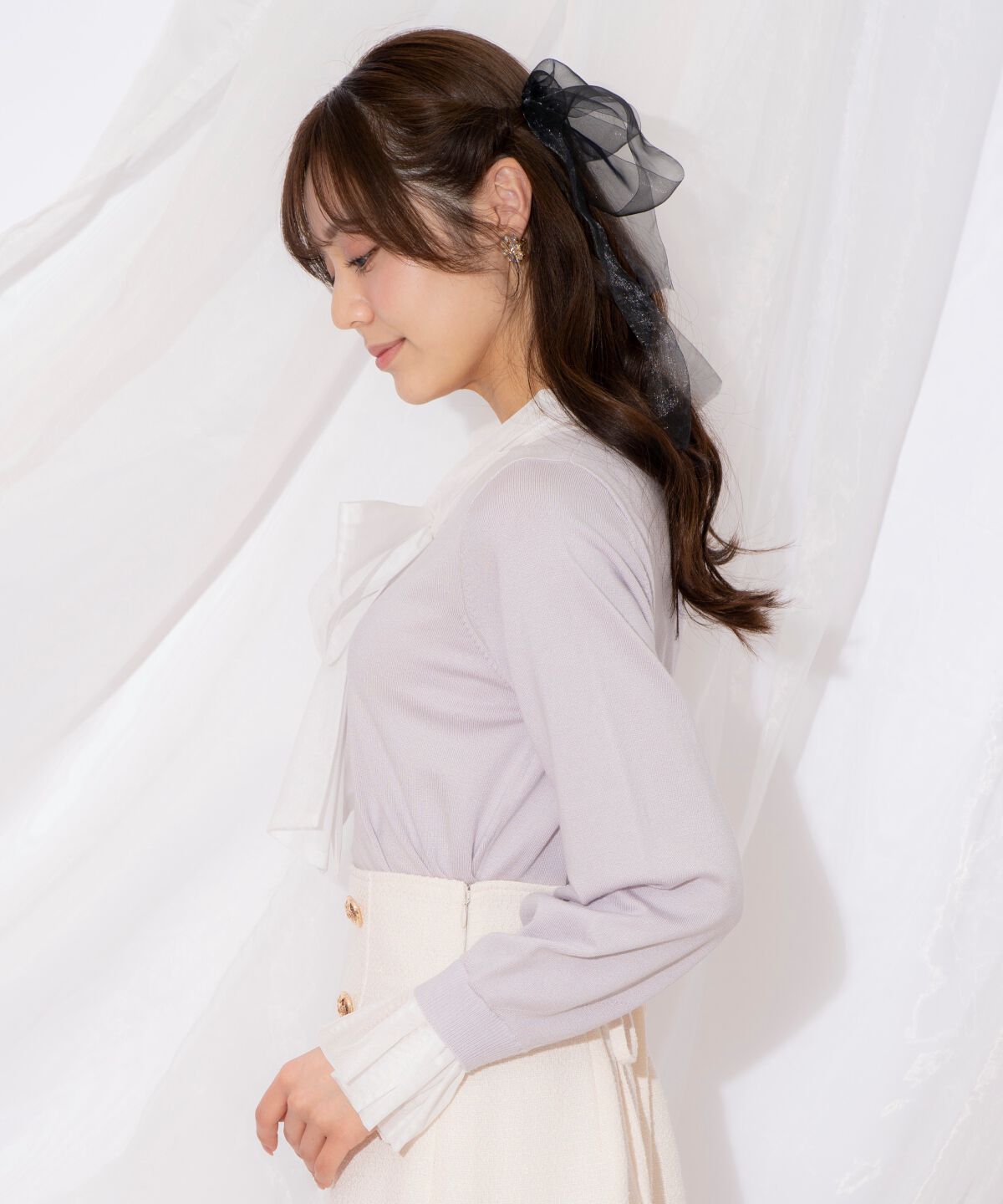 WILLSELECTION「レイヤード風ボウタイニット」|ニット・セーター|