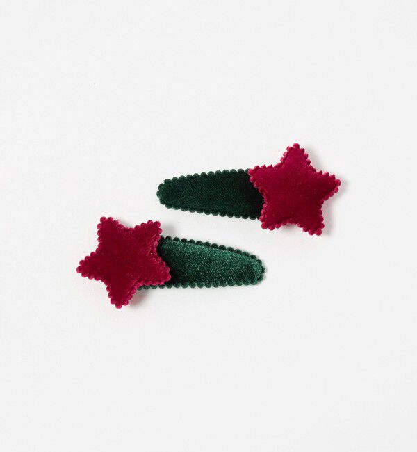UNITED ARROWS green label relaxing「＜MILK&times;SODA＞VELVET STAR ヘアクリップ / キッズ  」|その他|RED