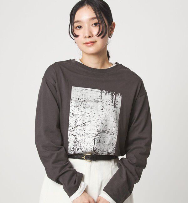 UNITED ARROWS green label relaxing「【WEB限定】＜at ease＞メタリックプリント ロングスリーブ カットソー」|Tシャツ・カットソー|