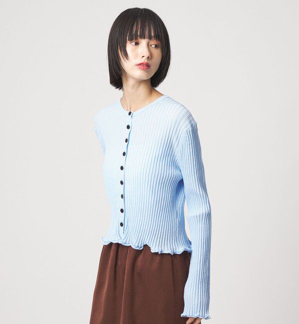 EMMEL REFINES「＜EMMEL REFINES＞EM HW リブボタン ウェーブヘム カーディガン」|カーディガン|