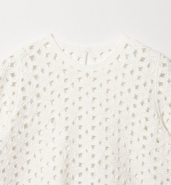 EMMEL REFINES「＜EMMEL REFINES＞EM HW フラワーシシュウ ショートスリーブ ニット」|ニット・セーター|