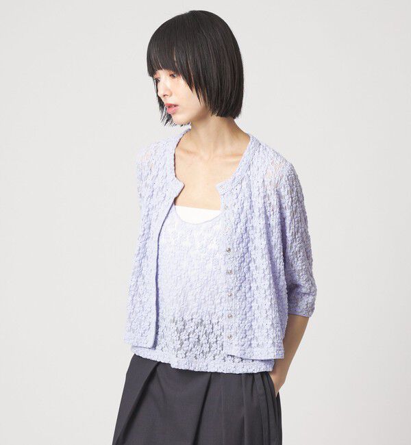 EMMEL REFINES「＜EMMEL REFINES＞EM カットレース カーディガン＆タンクトップ セット」|Tシャツ・カットソー|