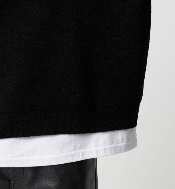 MONKEY TIME「プレーティング クロップド Vネック ニット」|ニット・セーター|