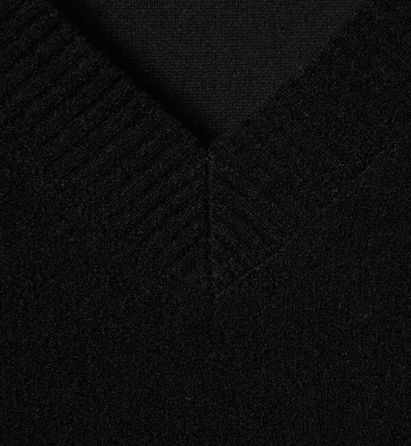 MONKEY TIME「プレーティング クロップド Vネック ニット」|ニット・セーター|