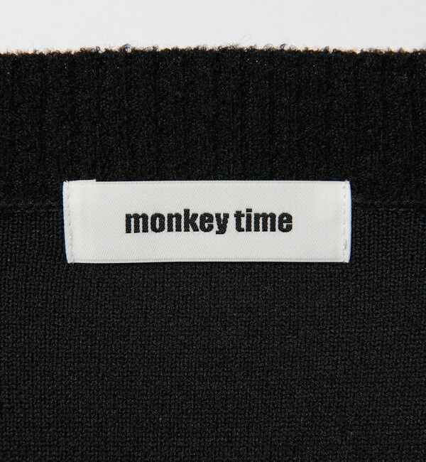 MONKEY TIME「プレーティング クロップド Vネック ニット」|ニット・セーター|