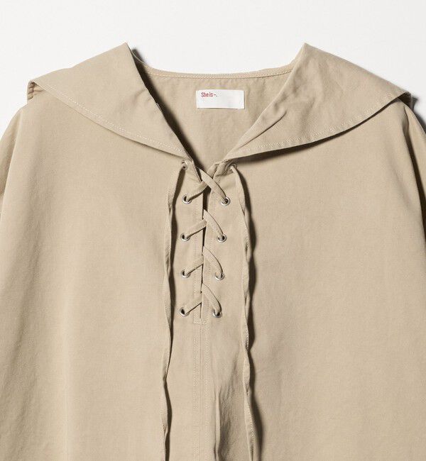 BEAUTY&YOUTH UNITED ARROWS「＜She is-.＞レースアップ セーラーカラー ブラウス」|シャツ・ブラウス|